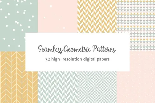 粉彩几何背景纹理素材 Seamless Pastel Geo