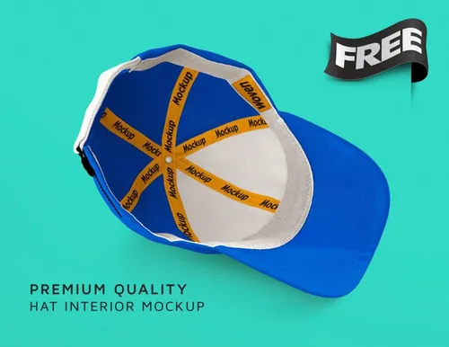 棒球帽模型PSD贴图模板Free Hat Mockup – Taping Woven Label PSD