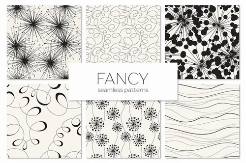 梦幻的无缝花卉背景纹理素材 Fancy Seamless