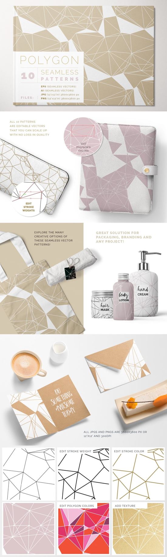 高端多边形线条背景纹理素材 Polygon Lines