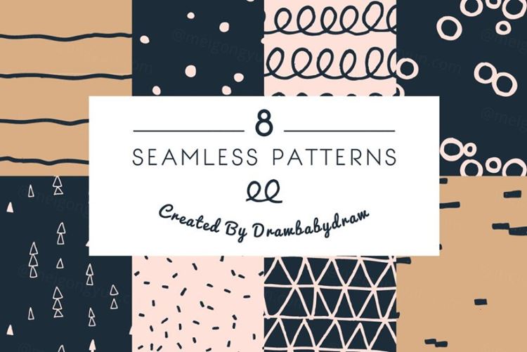 手绘插画花卉图案素材 Unique Illustrated