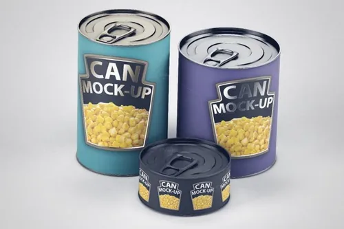 食品罐头包装智能贴图Cans Mock-Up