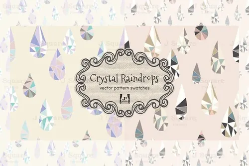 多边形雨滴图案素材 Vector Polygon Raind