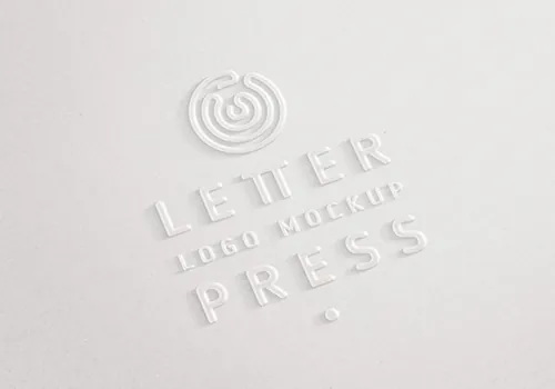 浮雕标志logo贴图PSD模板Embossed 3D Logo Mock-Up Template