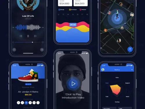 移动应用程序用户界面工具包Noway Mobile App UI Ki