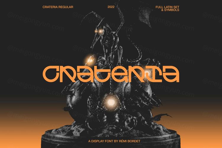 潮流未来派酸性艺术赛博朋克工业机能艺术装饰英文字体 Stud