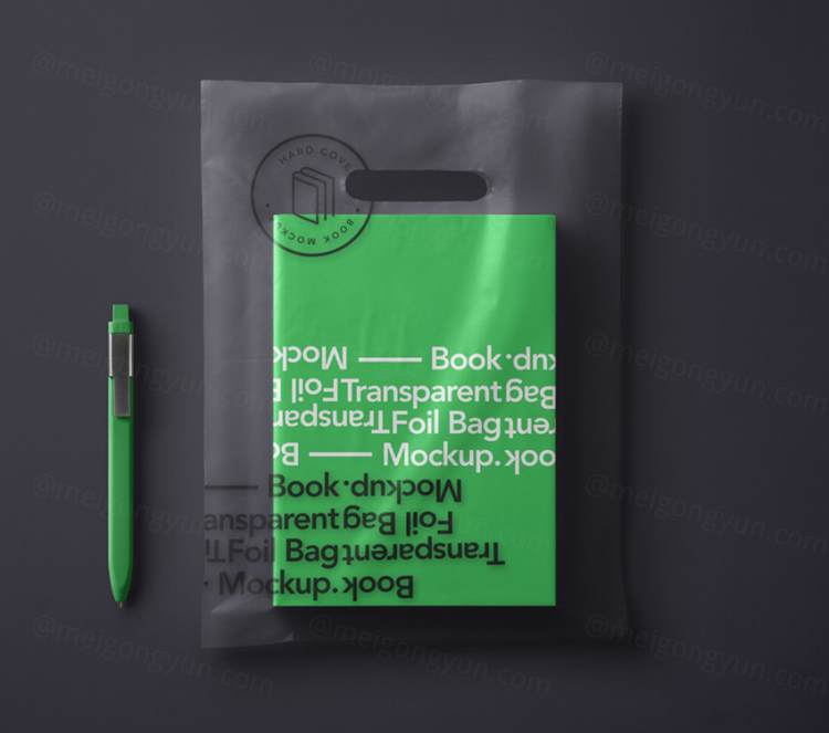 塑料袋立起袋透明包装样机 Psd Book Transparent Bag Mockup