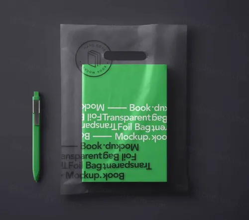 塑料袋立起袋透明包装样机 Psd Book Transparent Bag Mockup