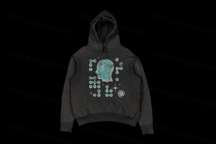 潮流街头宽松版连帽卫衣连帽衫服饰设计贴图样机模板 Heavyweight Hoodie Mockup