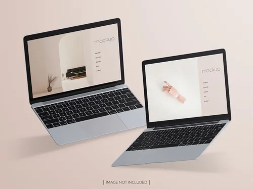 高品质欧美极简主义苹果笔记本网页UI设计展示样机PSD模板素材