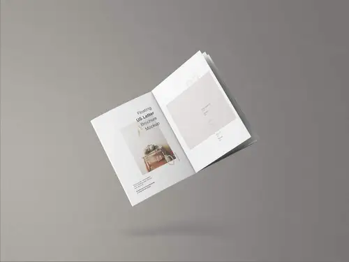 创意多用途横版设计风格企业公司画册排版设计模板 Minimal Floating US L
