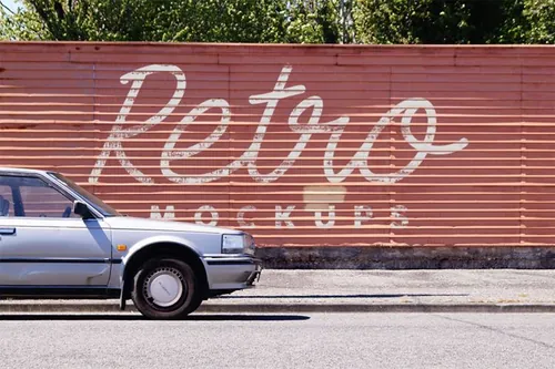 户外场景高质量标志海报张贴模板Retro Mockups