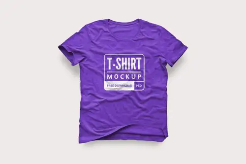 褶皱T恤模型PSD贴图模板Free T-Shirt Design Mockup 样机模版