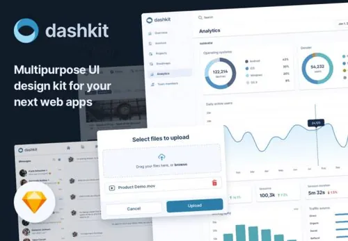 多功能仪表盘UI界面素材 Dashkit UI