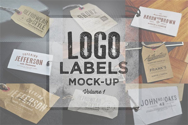 服装吊牌LOGO样式设计展示效果 Logo Labels Mock