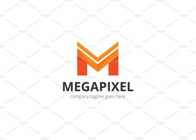 像素字母M的LOGO主题模板 Megapixel Letter M Logo