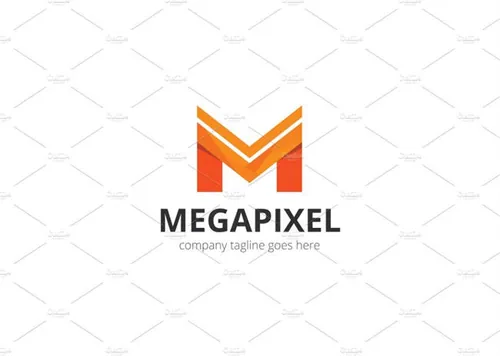 像素字母M的LOGO主题模板 Megapixel Letter M Logo