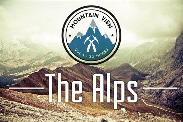 山为主题的图形LOGO模板 Mountain View HiRes