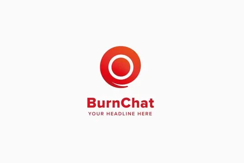 极简主义趣味LOGO模板 Burn Chat Logo Template