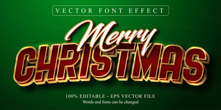 好莱坞电影级三维立体特效字体文本特效可编辑EPS矢量模板素材3d text style effect