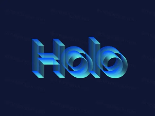 全息文字效果PSD模板Holo Text Effect