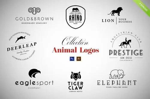 8种动物LOGO素材模板 Animal Set Cool Bonuses