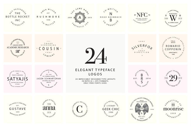 24款优雅高端的字体矢量标志ELEGANT TYPEFACE LOGO