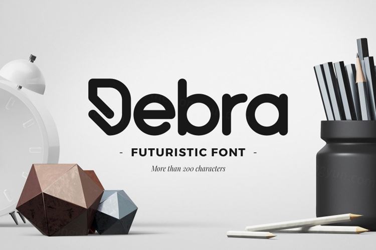 未来主义的logo设计字体Debra Rounded