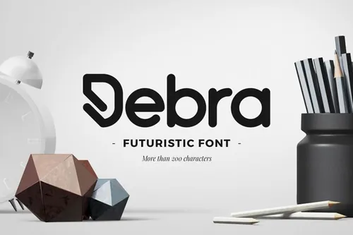 未来主义的logo设计字体Debra Rounded