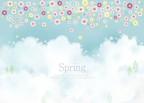 Spring 韩国春天的花朵清新的AI矢量高清背景素材 ti430a0101