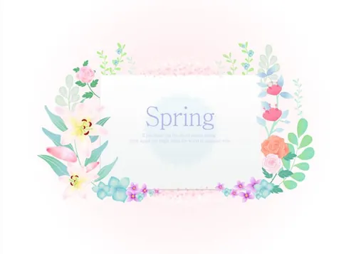 Spring 韩国春天的花朵清新的AI矢量高清背景素材 ti430a0108