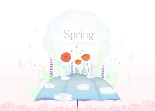 Spring 韩国春天的花朵清新的AI矢量高清背景素材 ti430a0112