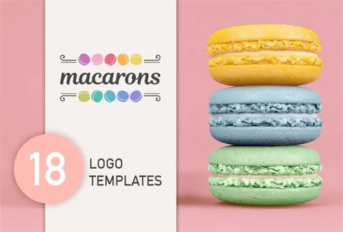 高品质的清新矢量logoMacarons Logo set