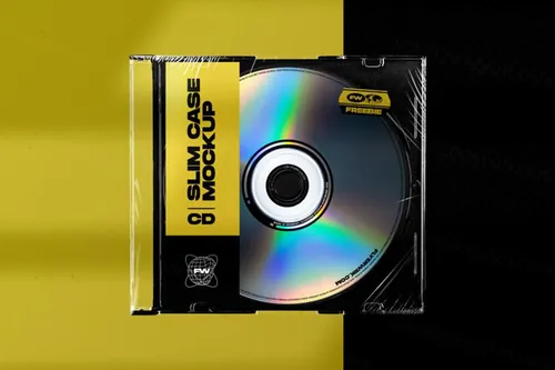 潮流潮牌音乐光碟包装盒设计样机模板免费下载 CD SLIM CASE MOCKUP