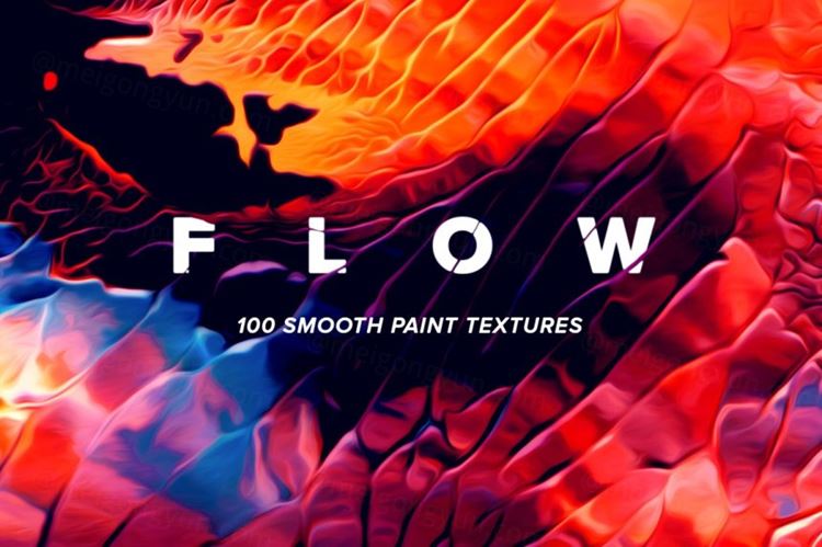 100幅高分辨率抽象流体颜料油漆液体纹理背景素材 Flow: