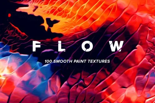 100幅高分辨率抽象流体颜料油漆液体纹理背景素材 Flow: