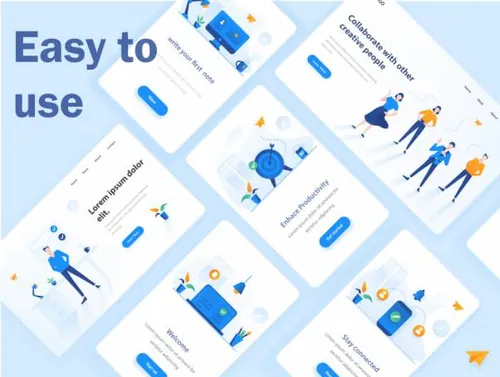 极简设计风格招聘网站设计模板Illustration Pack