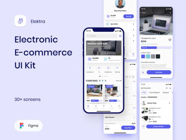 电子商城网店移动APP界面UI素材 Elektra - Electro
