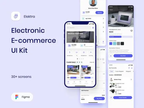 电子商城网店移动APP界面UI素材 Elektra - Electro