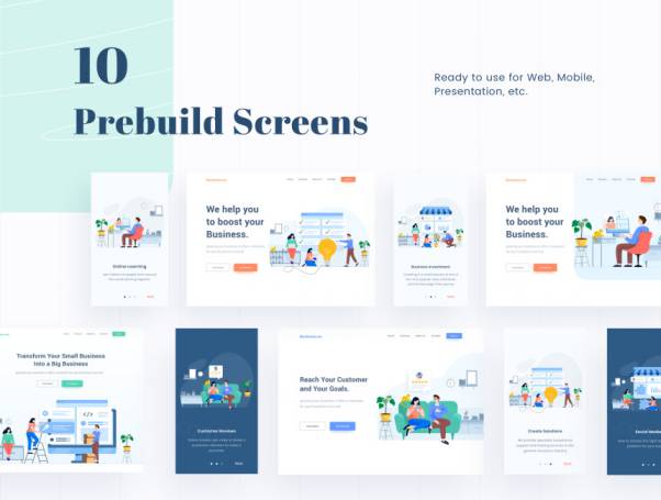 创业网站商业说明概念插画 Business Illustration