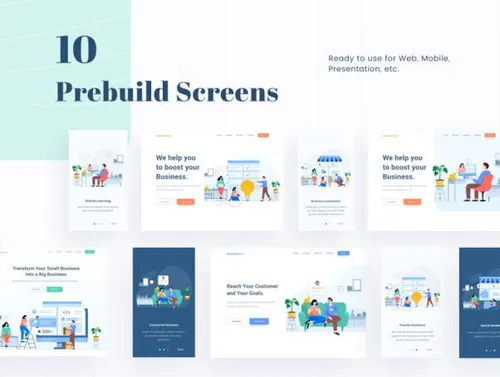 创业网站商业说明概念插画 Business Illustration
