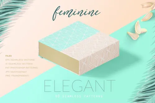 优雅的线条无缝拼接图案合辑 Feminine Elegant