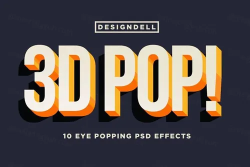 图层样式效果 3D POP! Photoshop