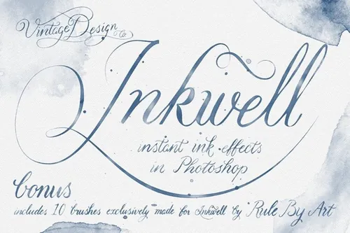 墨水效果的图层样式 Inkwell  Instant Ink