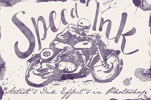快速水彩图层样式 Speed Ink