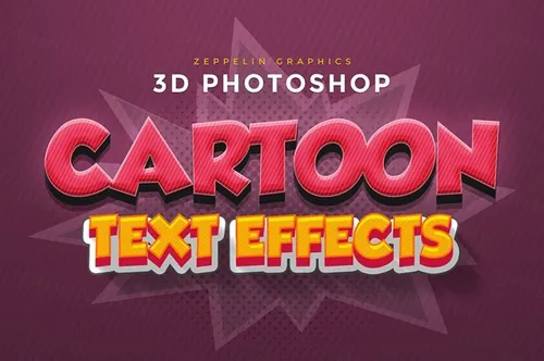 卡通风格的字体图层样式 Cartoon Text Effec