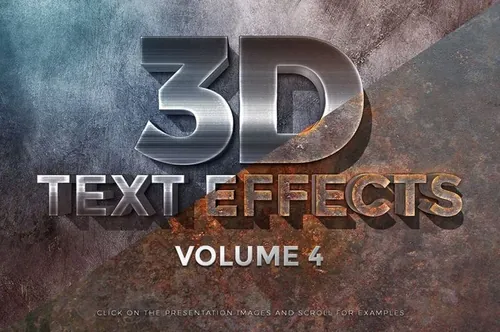3D立体特效图层样式素材 3D Text Effects