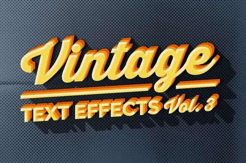 经典酷炫的字体图层样式 Vintage Text Effec