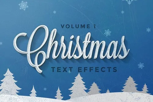 圣诞节效果的图层样式素材 Christmas Text