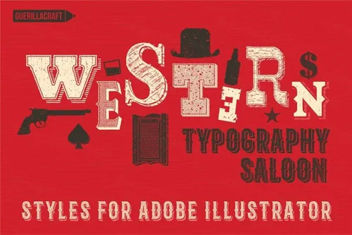 经典的字体图层样式 Western Typography